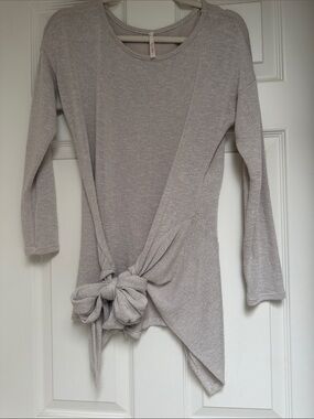Light Gray Tie-Front Women's Top